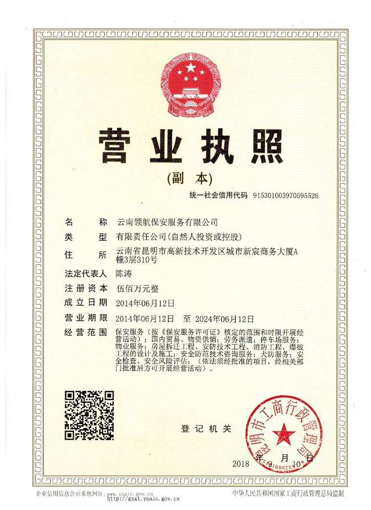 营业执照副本（三证合一）
